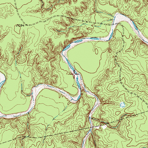 Topographic Map of Horse Hollow, TX