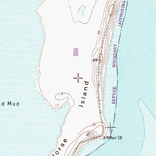 Topographic Map of Horse Island, TX