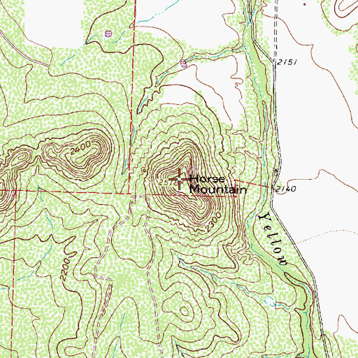 Topographic Map of Horse Mountain, TX