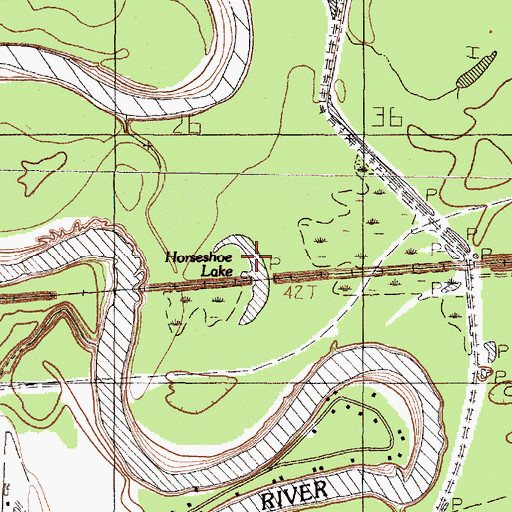 Topographic Map of Horseshoe Lake, TX