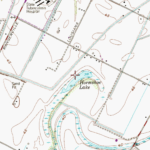 Topographic Map of Horseshoe Lake, TX