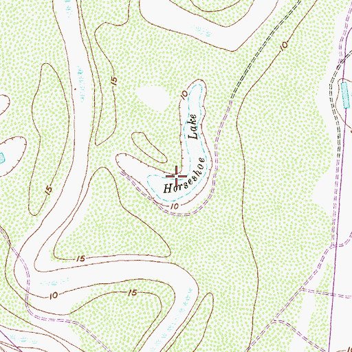 Topographic Map of Horseshoe Lake, TX