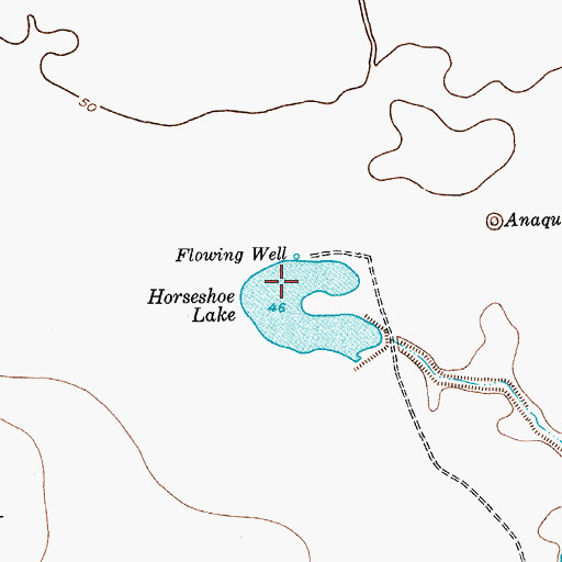 Topographic Map of Horseshoe Lake, TX