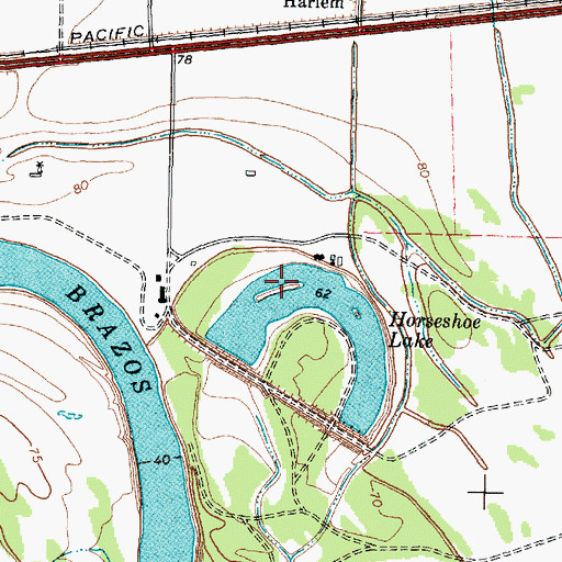 Topographic Map of Horseshoe Lake, TX