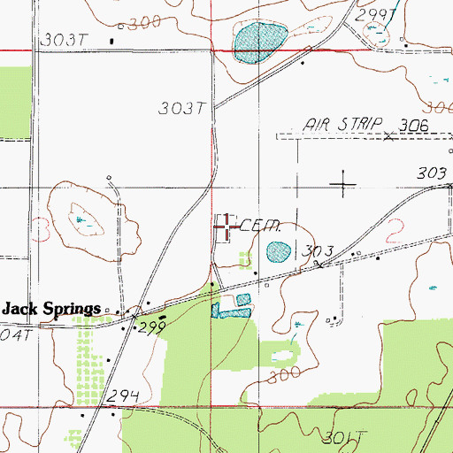Topographic Map of Jack Springs Cemetery, AL