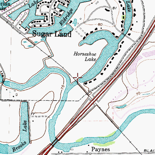 Topographic Map of Horseshoe Lake, TX