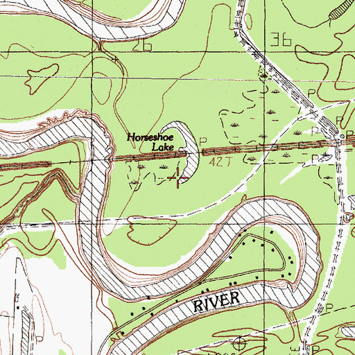 Topographic Map of Horseshoe Lake, TX