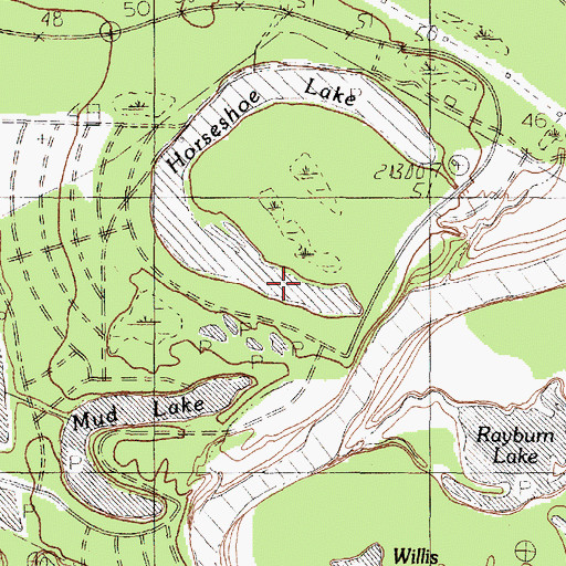 Topographic Map of Horseshoe Lake, TX