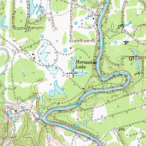 Topographic Map of Horseshoe Lake, TX