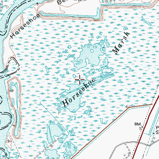 Topographic Map of Horseshoe Marsh, TX