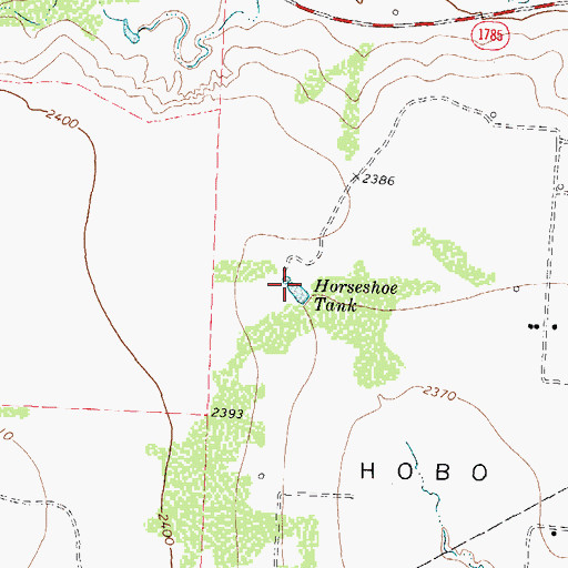 Topographic Map of Horseshoe Tank, TX