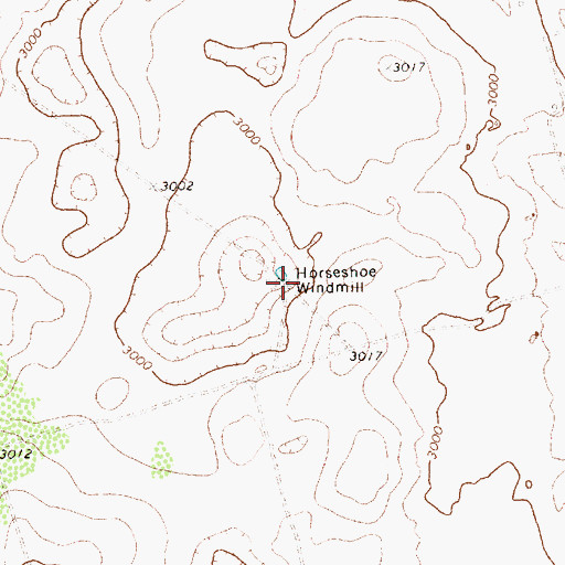 Topographic Map of Horseshoe Windmill, TX