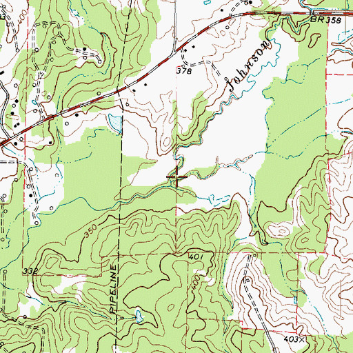 Topographic Map of Horton Creek, TX