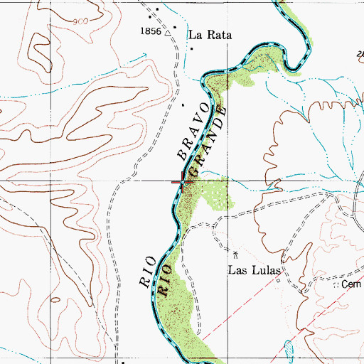 Topographic Map of Hot Springs Creek, TX