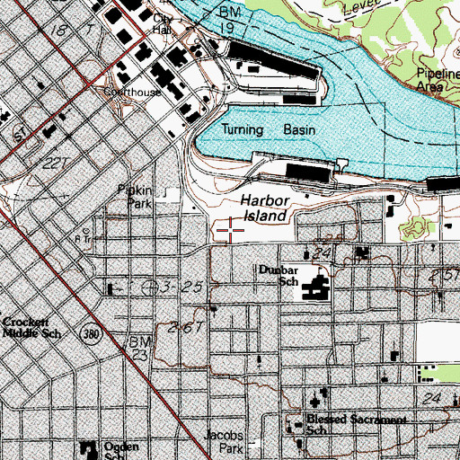 Topographic Map of Hotel Dieu Hospital, TX