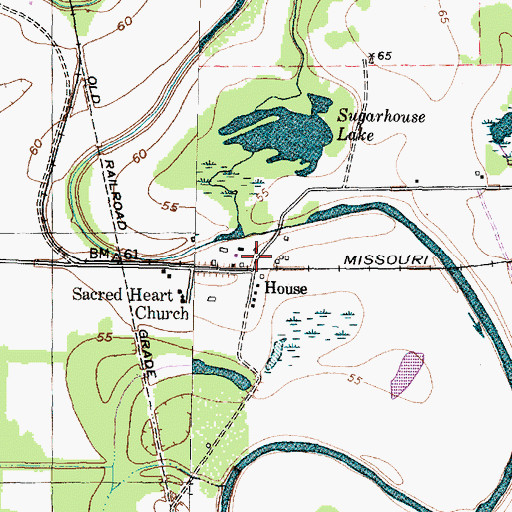 Topographic Map of House, TX