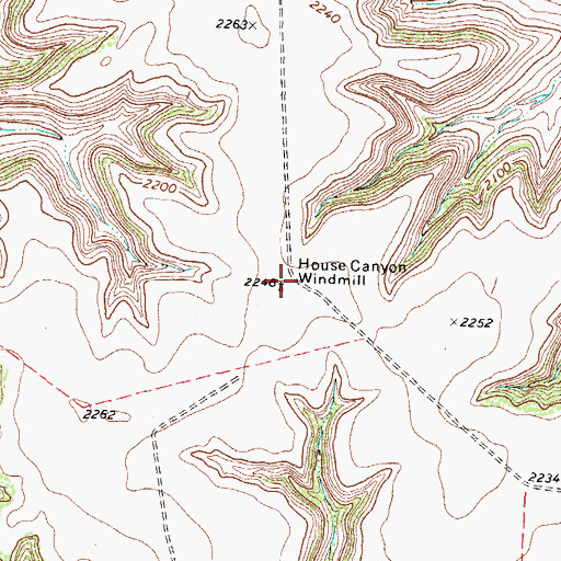 Topographic Map of House Canyon Windmill, TX