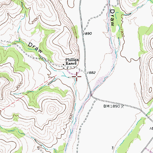 Topographic Map of House Draw, TX
