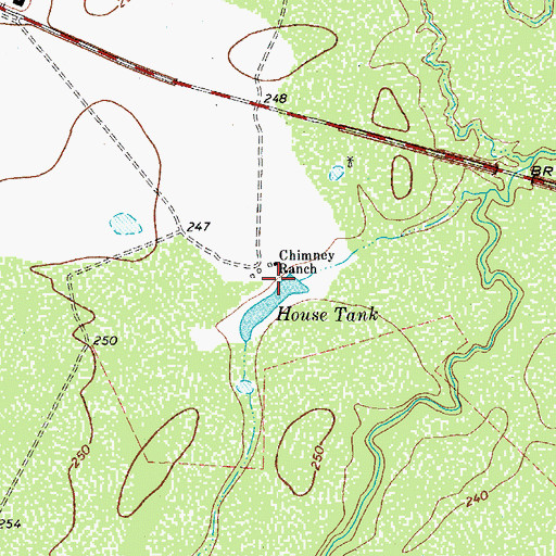 Topographic Map of House Tank, TX