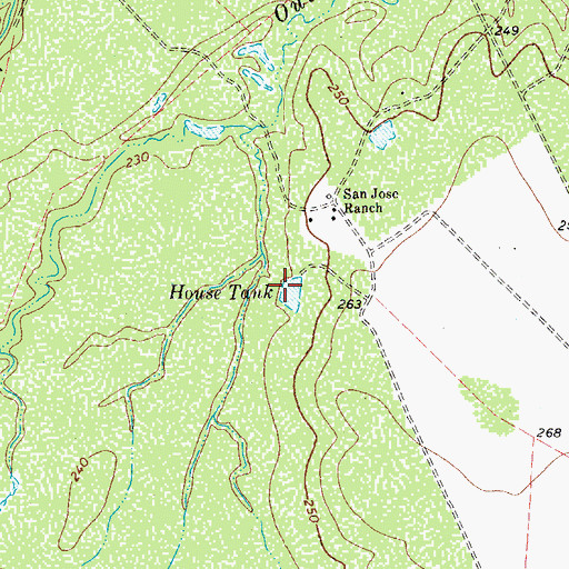 Topographic Map of House Tank, TX