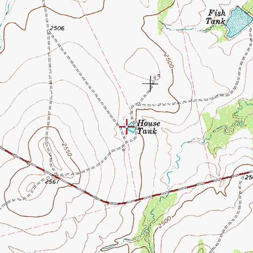 Topographic Map of House Tank, TX
