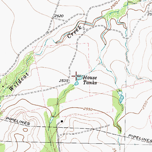 Topographic Map of House Tanks, TX