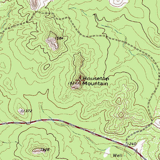 Topographic Map of Housetop Mountain, TX