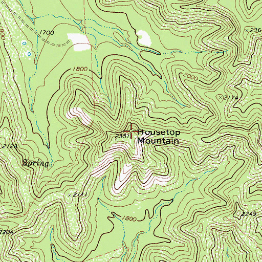 Topographic Map of Housetop Mountain, TX