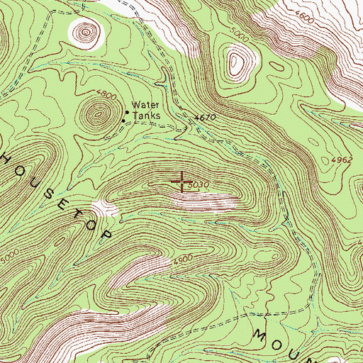 Topographic Map of Housetop Mountains, TX