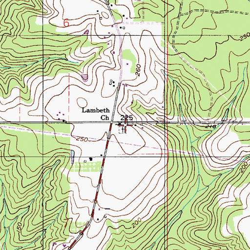 Topographic Map of Lambeth-Boutwell Cemetery, AL