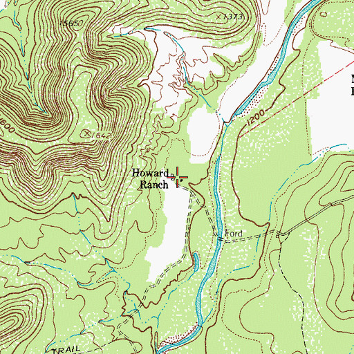 Topographic Map of Howard Ranch, TX