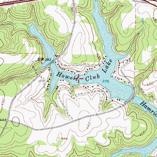 Topographic Map of Howell Club Lake, TX