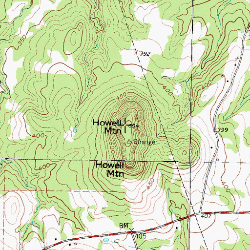 Topographic Map of Howell Mountain, TX