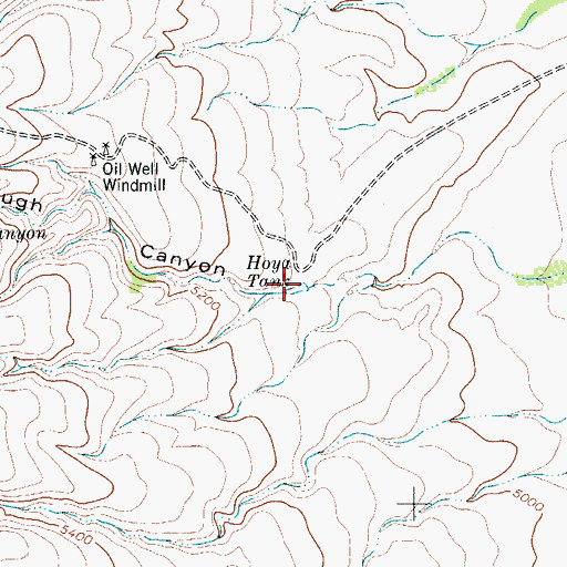 Topographic Map of Hoya Tank, TX