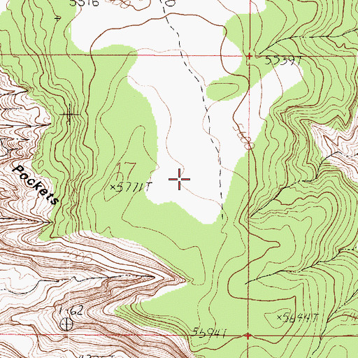 Topographic Map of Water Pockets, AZ