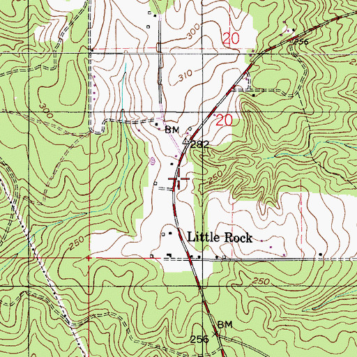 Topographic Map of Little Rock Church Cemetery, AL