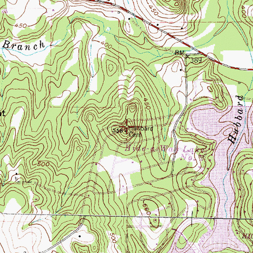 Topographic Map of Hubbard Cemetery, TX