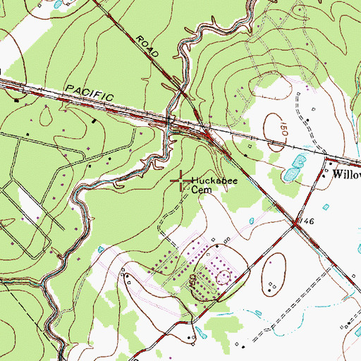 Topographic Map of Huckabee Cemetery, TX