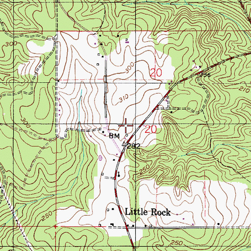 Topographic Map of Little Rock School (historical), AL