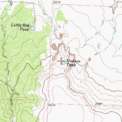 Topographic Map of Hudson Tank, TX