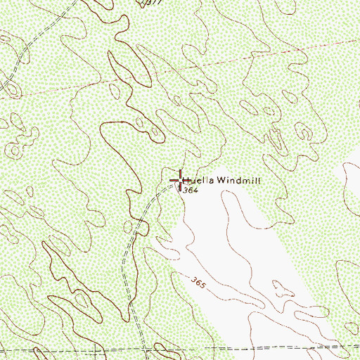 Topographic Map of Huella Windmill, TX