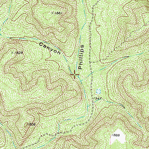 Topographic Map of Huffstudler Canyon, TX