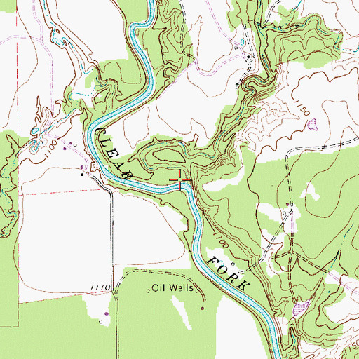 Topographic Map of Huffstuttle Creek, TX