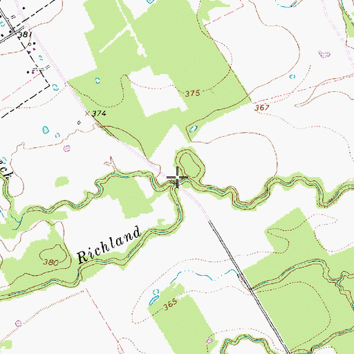 Topographic Map of Hughes Branch, TX