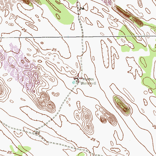 Topographic Map of Huidos Windmill, TX