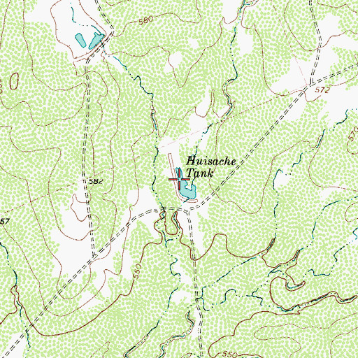 Topographic Map of Huisache Tank, TX