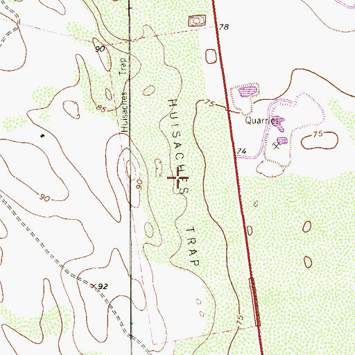 Topographic Map of Huisaches Trap, TX