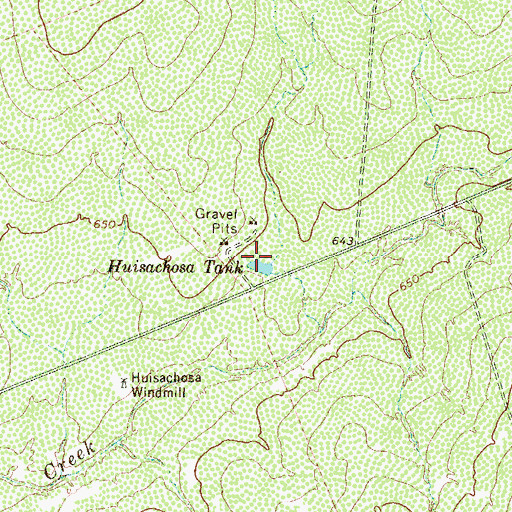 Topographic Map of Huisachosa Tank, TX