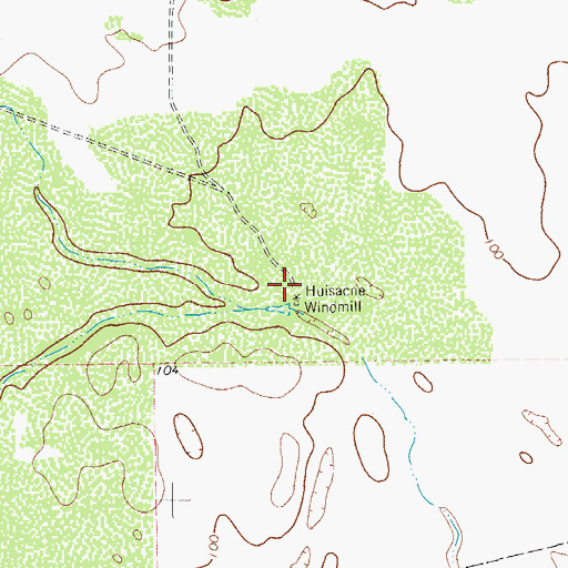 Topographic Map of Huisacne Windmill, TX