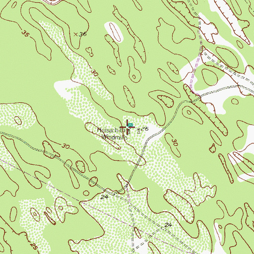 Topographic Map of Huisatcho Windmills, TX